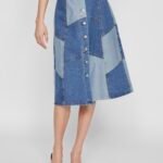 Plava jeans suknja Vila