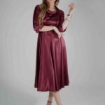 Satenska midi haljina