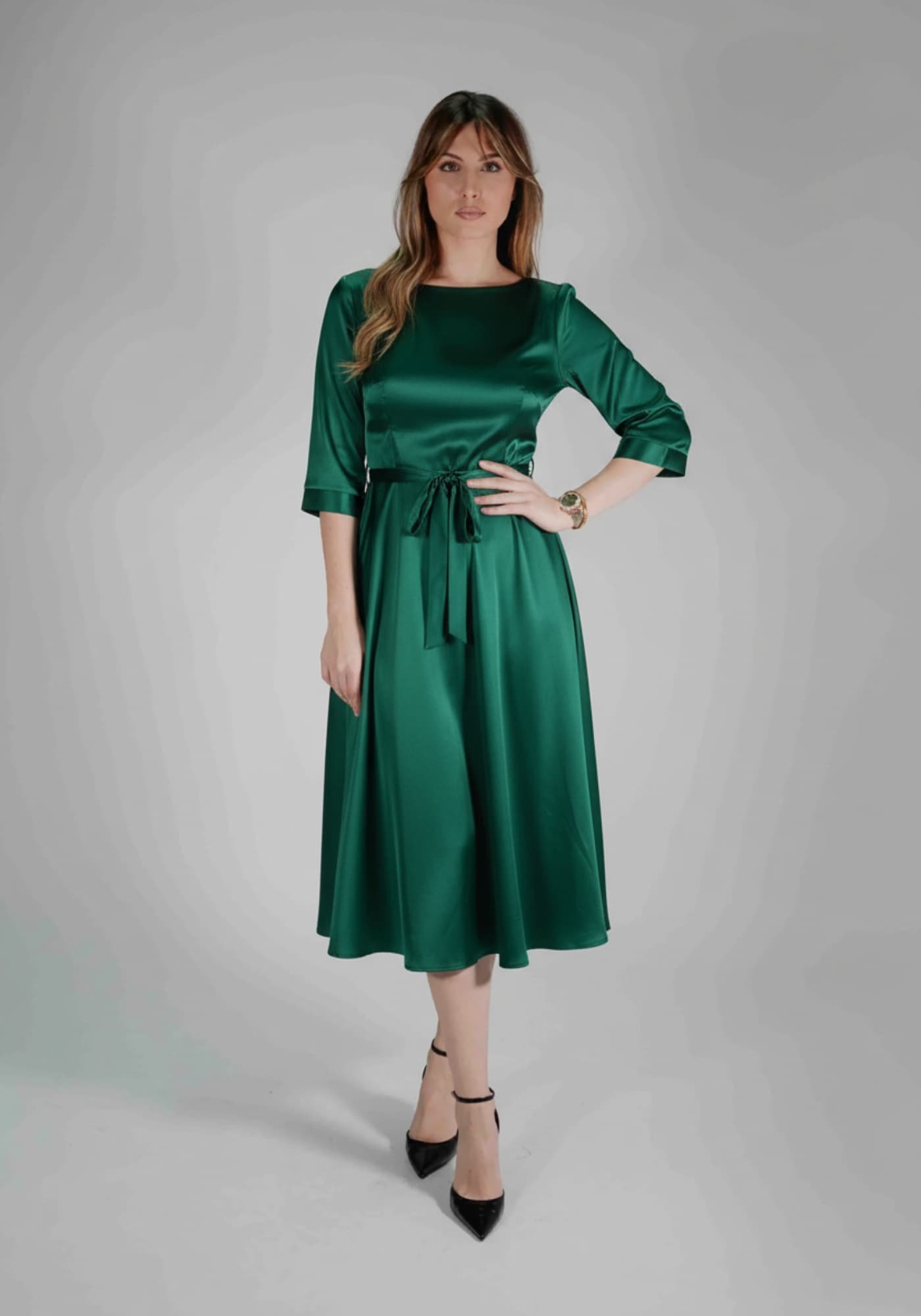 Dizajn bez naslova (7) (1) Satenska midi haljina - Slika 1