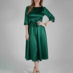 Satenska midi haljina