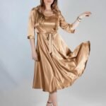 Satenska midi haljina