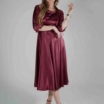 Satenska midi haljina